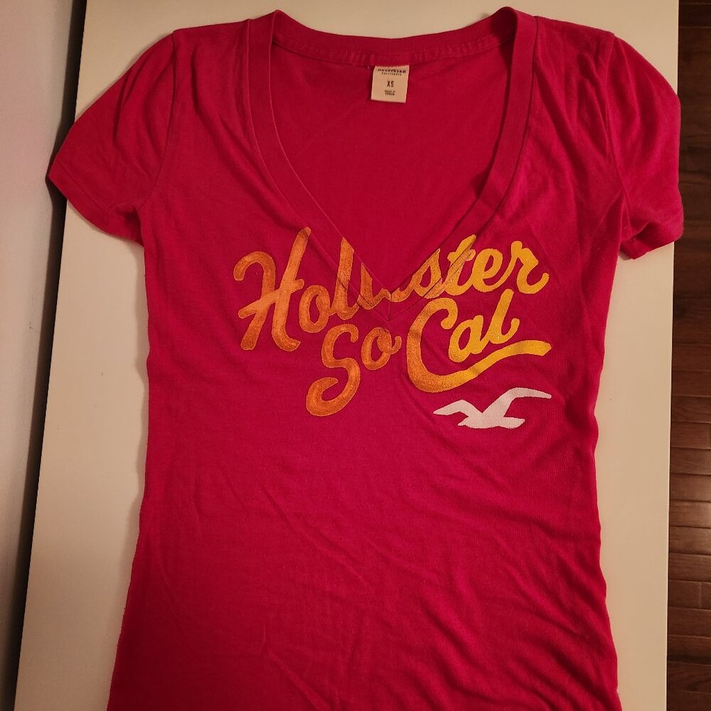 Y2K Hollister V-Neck Short Sleeve T-shirt